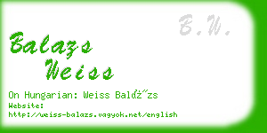 balazs weiss business card